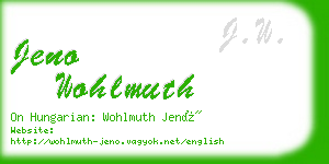 jeno wohlmuth business card